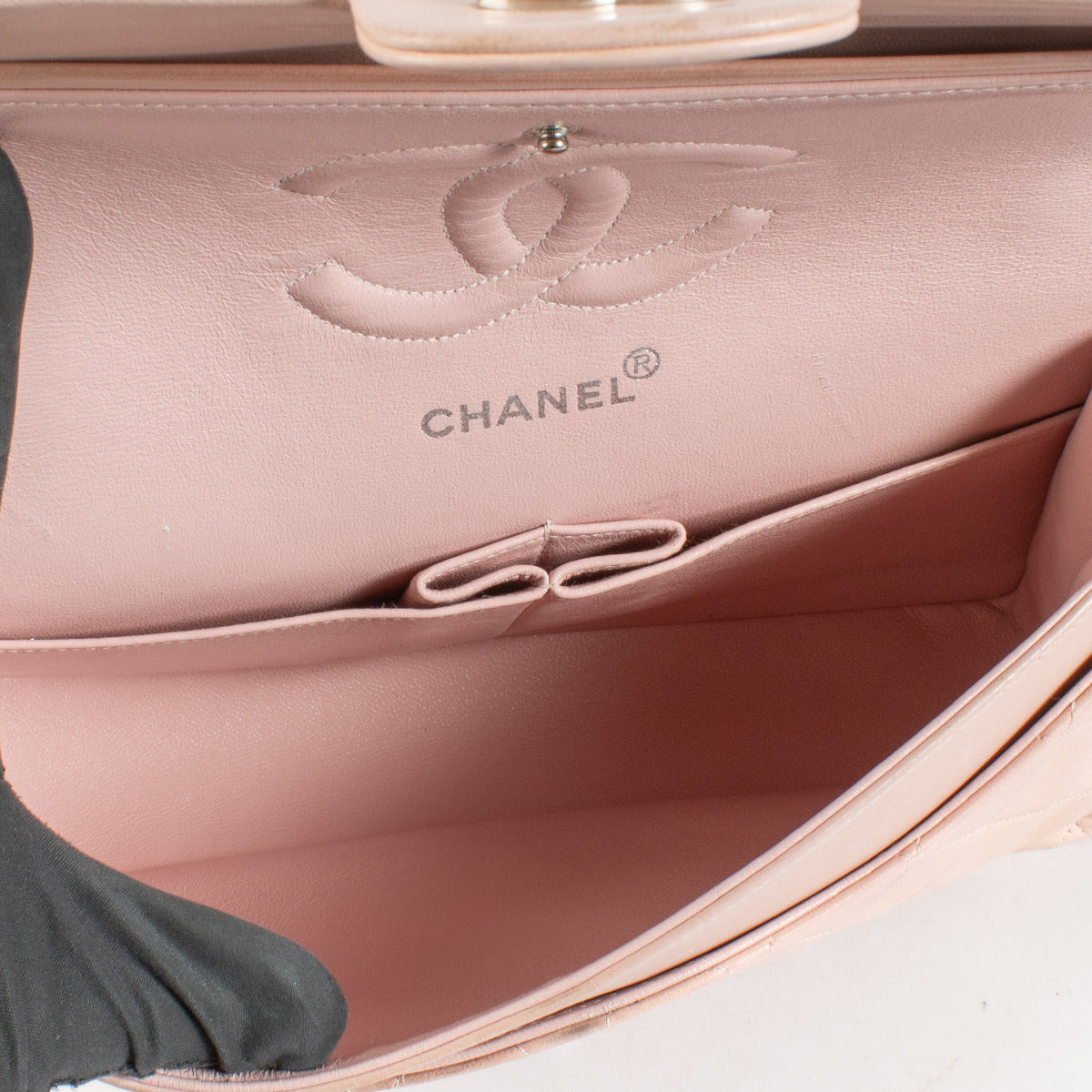 Authentic second-hand Chanel Vintage Pink Lambskin Classic Medium Flap Bag on labellov.com