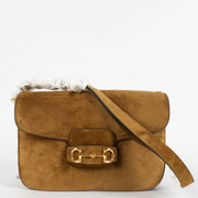 shop 100% authentic second hand Gucci Brown Soft Suede Horsebit 1955 Aura Medium Shoulder Bag on Labellov.com