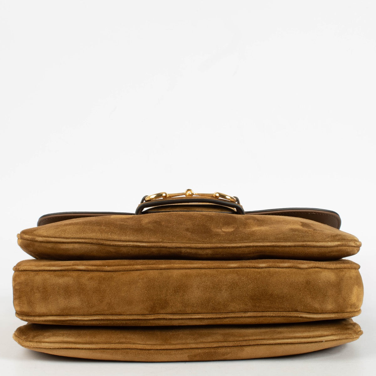 shop 100% authentic second hand Gucci Brown Soft Suede Horsebit 1955 Aura Medium Shoulder Bag on Labellov.com