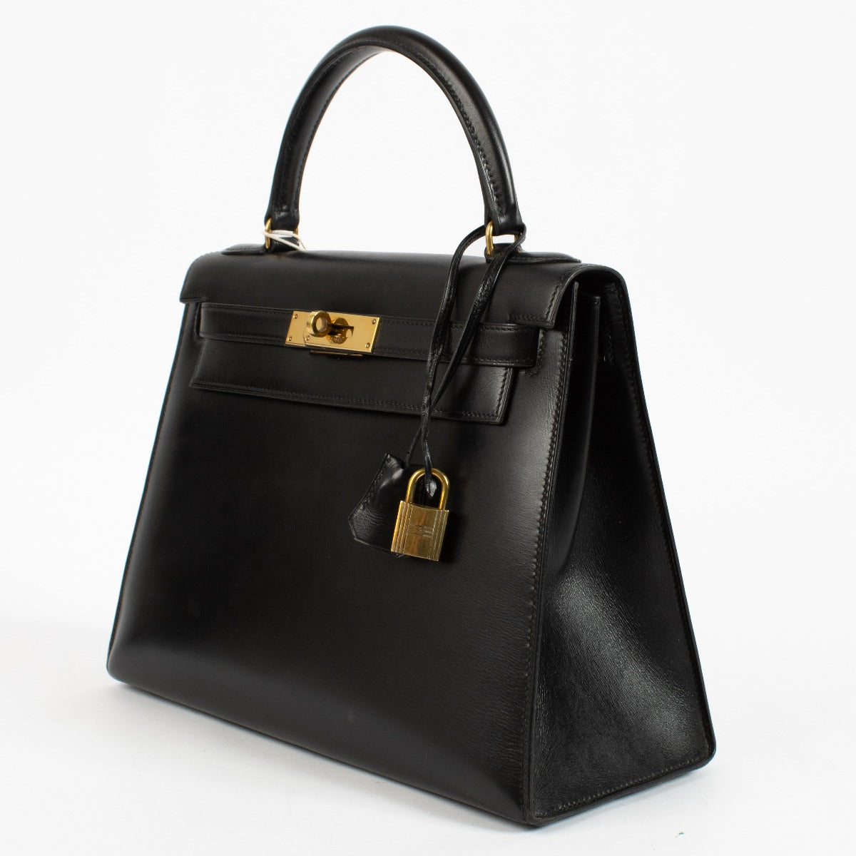 Hermès Vintage Kelly 28 Box Noir GHW