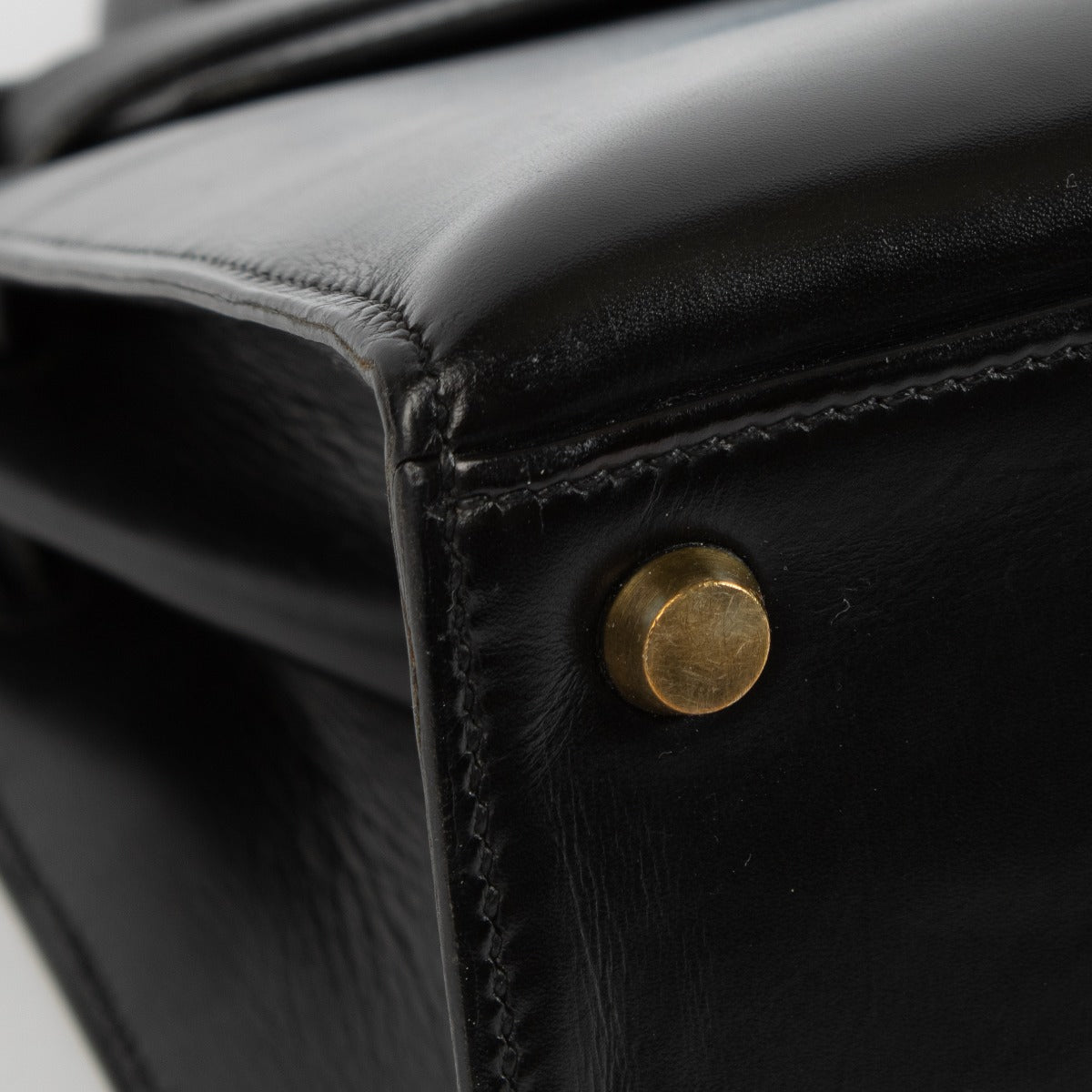 Hermès Vintage Kelly 28 Box Noir GHW