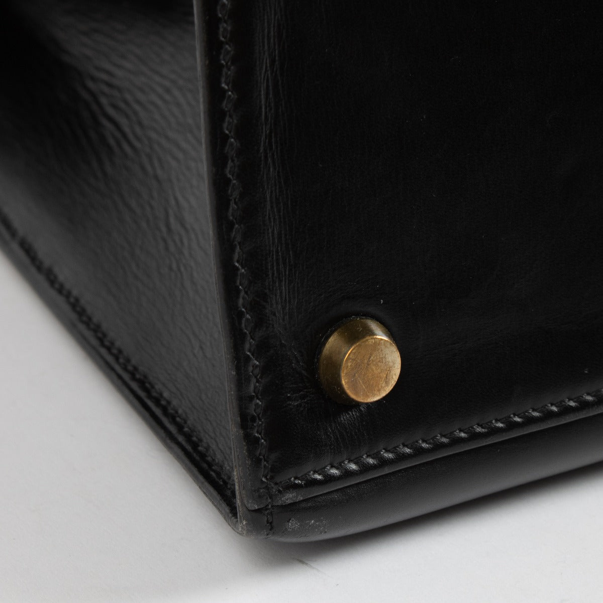 Hermès Vintage Kelly 28 Box Noir GHW