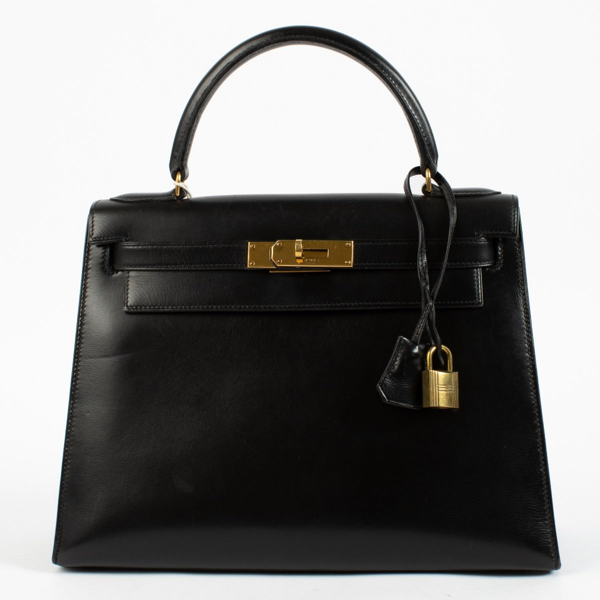 Hermès Vintage Kelly 28 Black Box GHW
