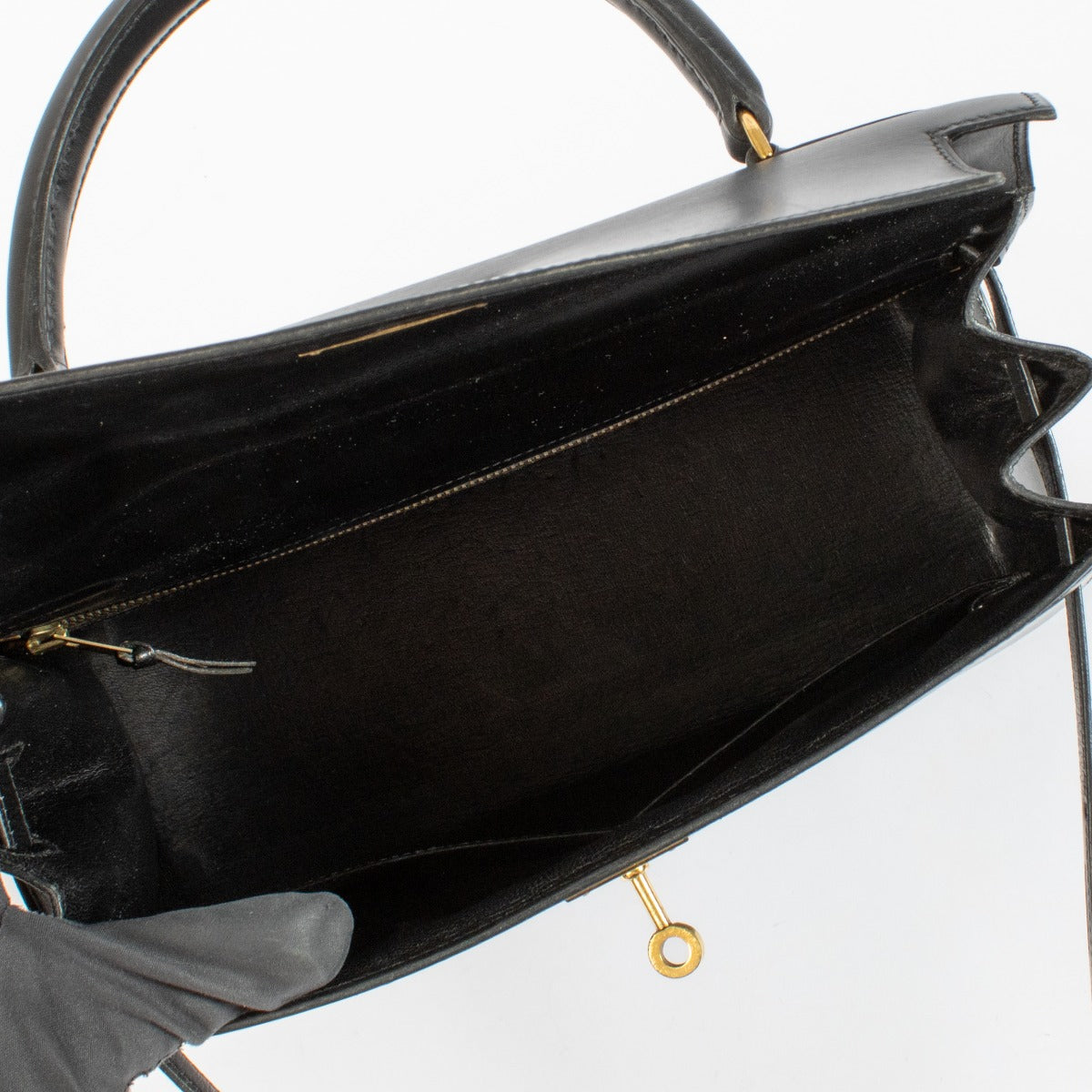 Hermès Vintage Kelly 28 Box Noir GHW