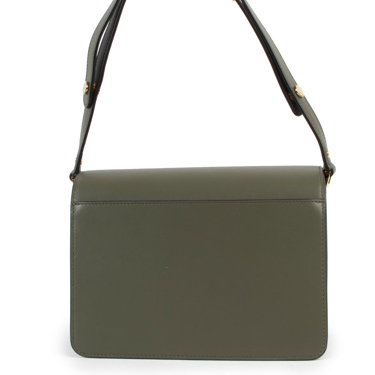 Marni Khaki Medium Trunk Calfskin Shoulder Bag