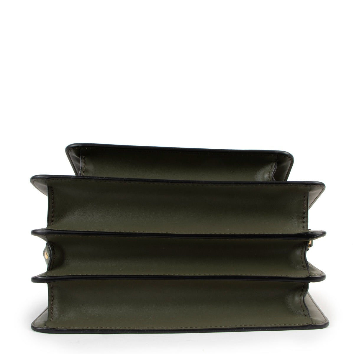 Marni Khaki Medium Trunk Calfskin Shoulder Bag