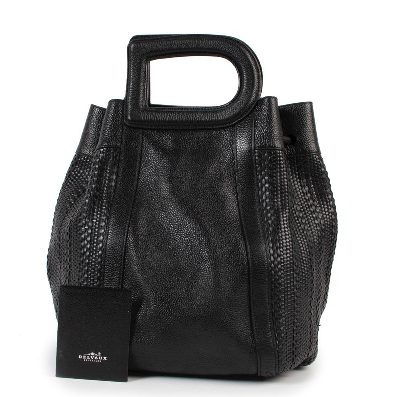 Buy Delvaux Black Toile de Cuire Shoulder bag safe at Labellov for the best price