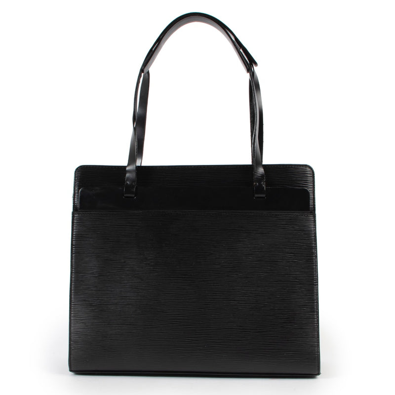 Buy this gorgeous authentic bag safely, Louis Vuitton Black Epi Leather Shoulder Bag