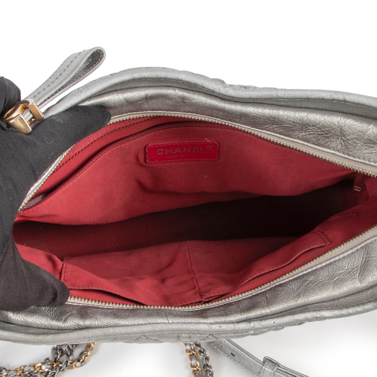 buy authentic Chanel Silver Gabrielle Shoulder bag at Labellov for the best price