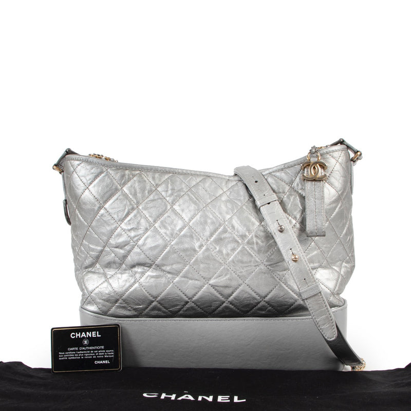 buy authentic Chanel Silver Gabrielle Shoulder bag at Labellov for the best price