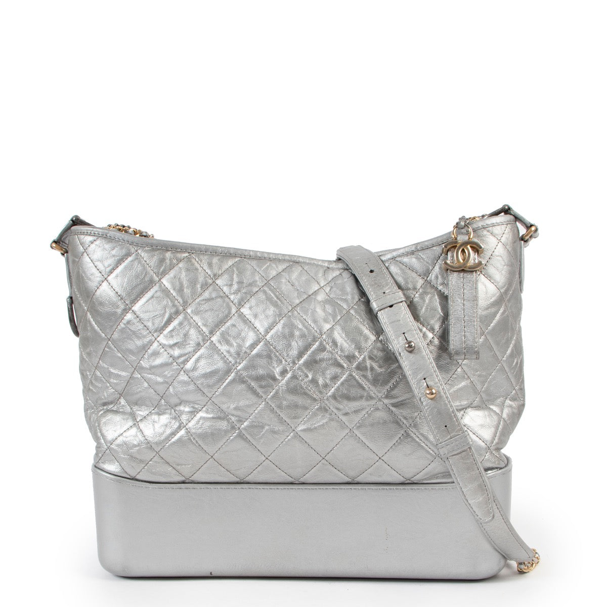 buy authentic Chanel Silver Gabrielle Shoulder bag at Labellov for the best price