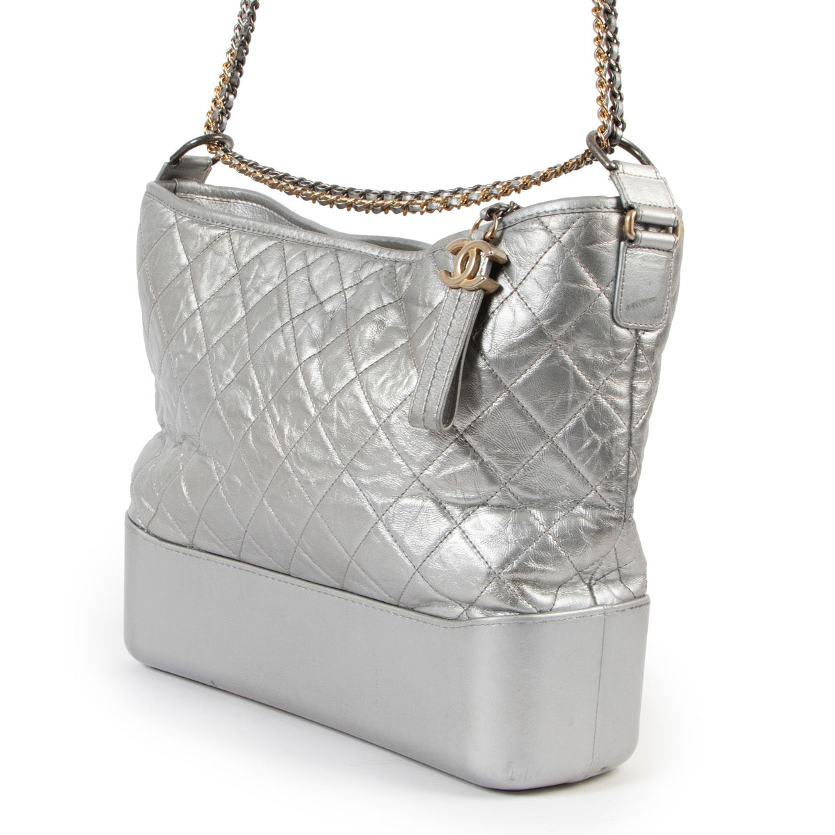 buy authentic Chanel Silver Gabrielle Shoulder bag at Labellov for the best price