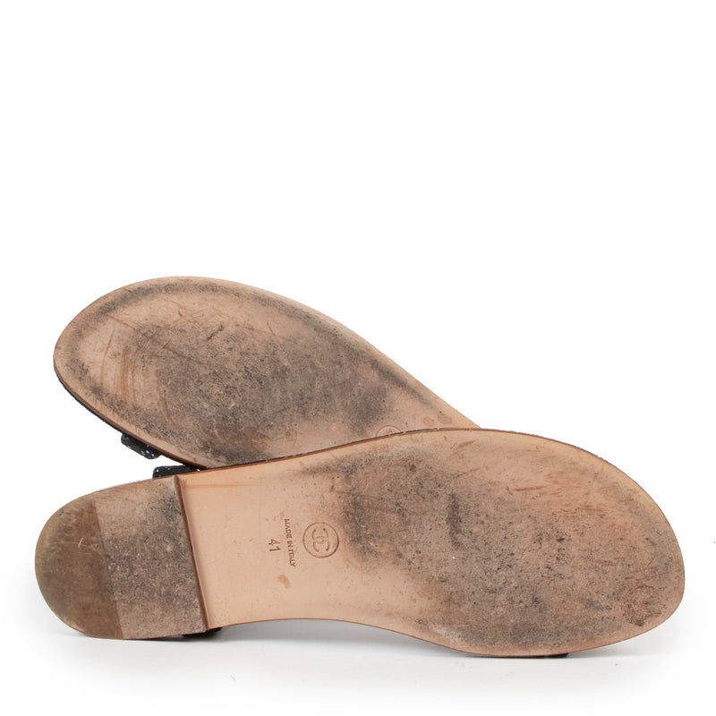 Buy an authentic pair of second hand Chanel 2012 Black Sandals Size 41 in very good condition at Labellov