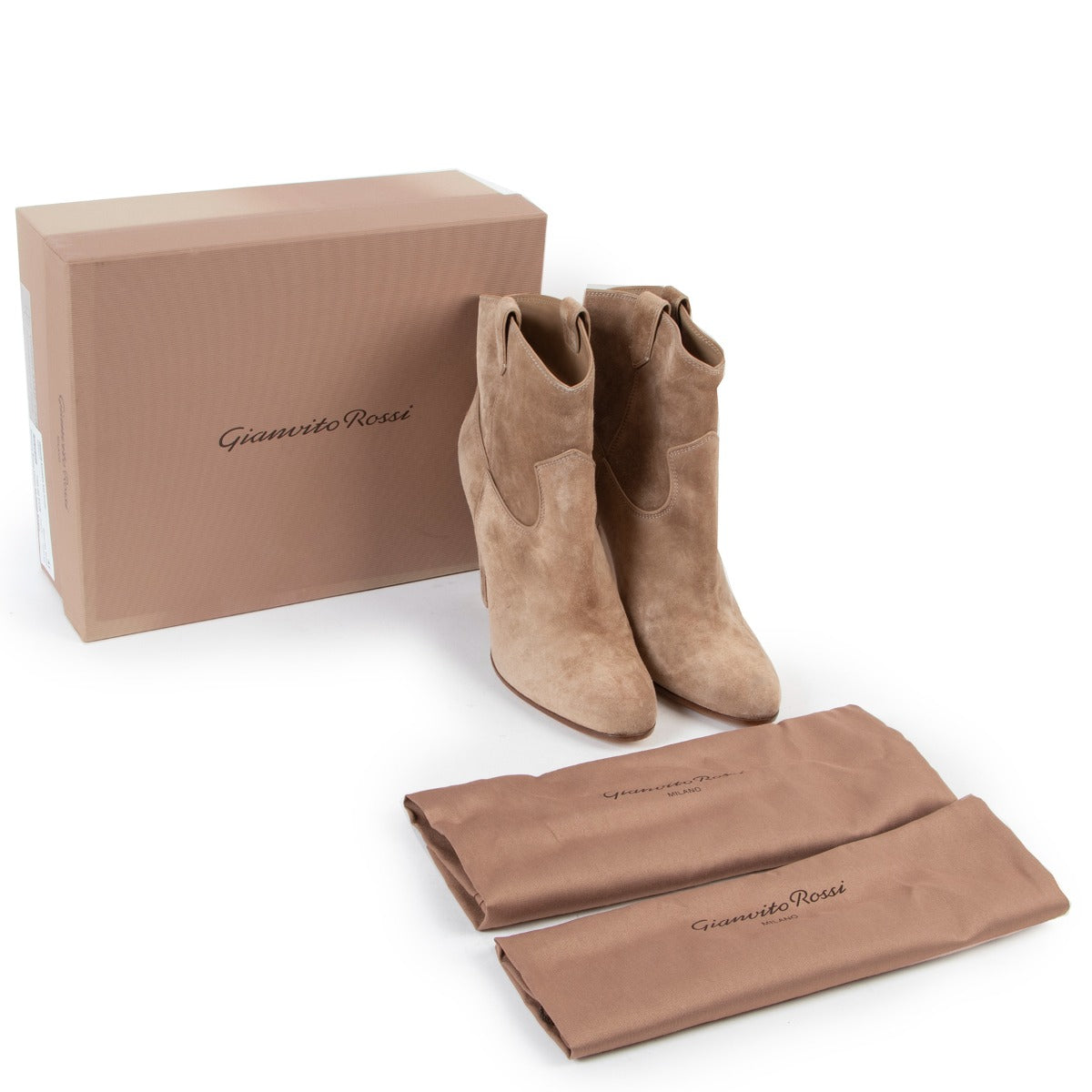 Buy an authentic second hand pair of Gianvito Rossi Beige Suede Boots - Size 41 as new at Labellov