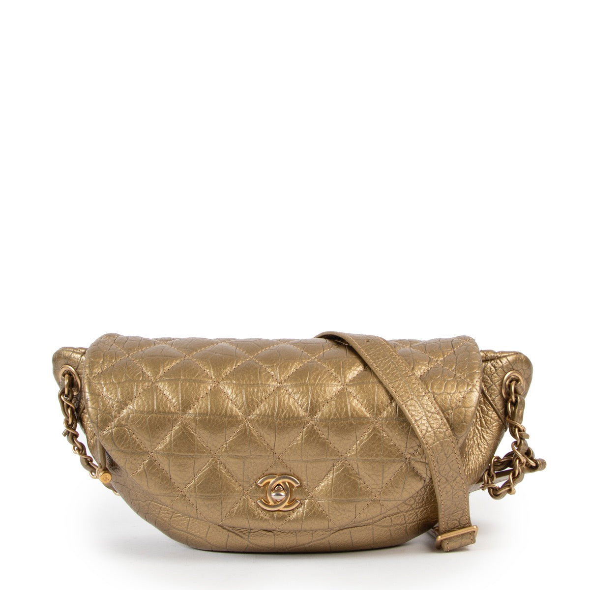Buy a 100% authentic second hand Chanel Bronze Easy Trip Waist Bag in pristine condition at Labellov