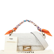 Buy an authentic second hand Fendi White Baguette Shoulder Bag + Multicolor Wrappy in excellent condition at Labellov