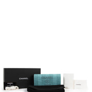 Shop safe online at Labellov in Antwerp this 100% authentic second hand Chanel Turquoise Blue Long Flap Wallet