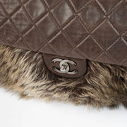 Authentic pre-loved Chanel Brown Quilted Lambskin Fur Flap Bag on Labellov.com