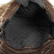 Authentic pre-loved Chanel Brown Quilted Lambskin Fur Flap Bag on Labellov.com