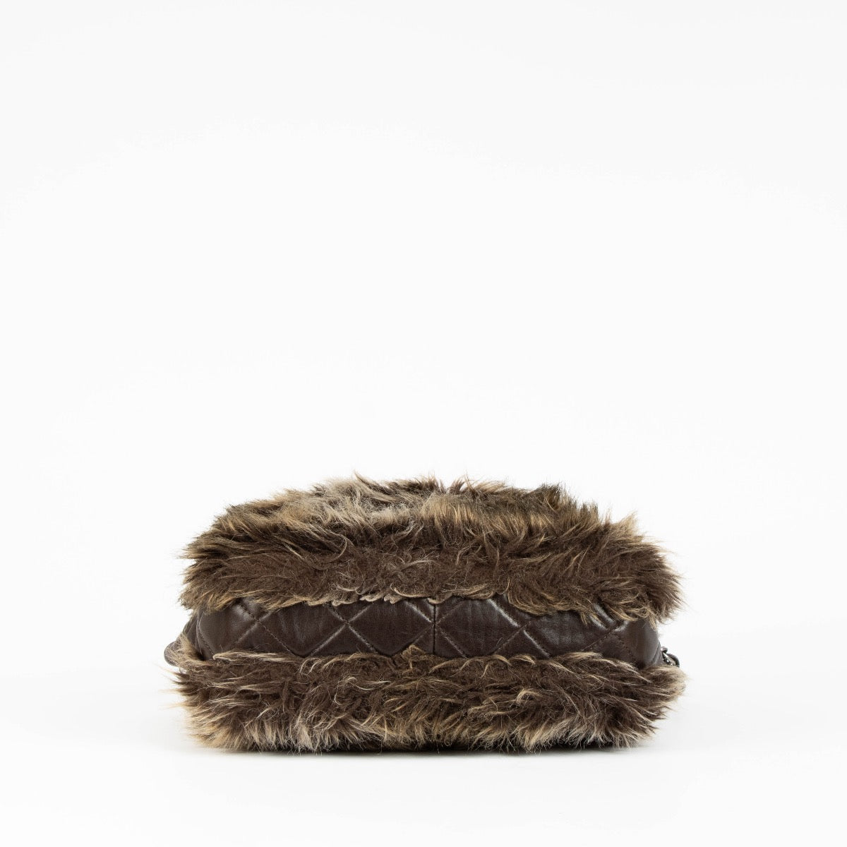 Authentic pre-loved Chanel Brown Quilted Lambskin Fur Flap Bag on Labellov.com