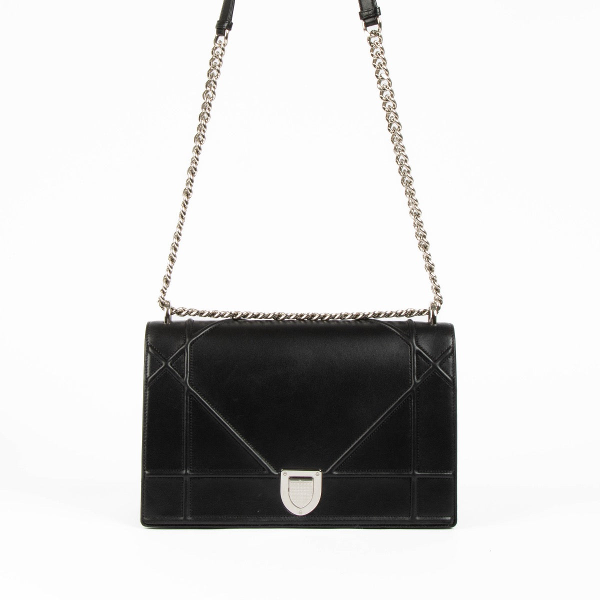 Authentic pre-loved Christian Dior Black Large Diorama Shoulder Bag on Labellov.com