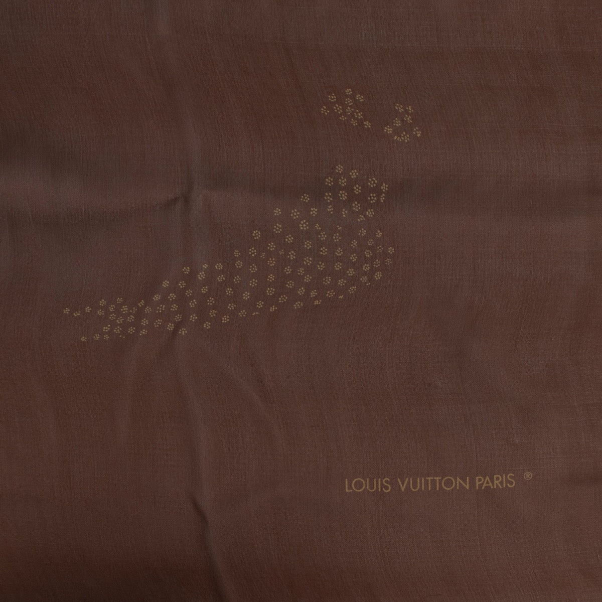 Authentic second hand Louis Vuitton Brown Print Silk Chiffon Shawl at Labellov