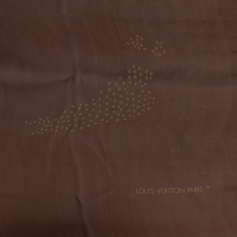 Authentic second hand Louis Vuitton Brown Print Silk Chiffon Shawl at Labellov