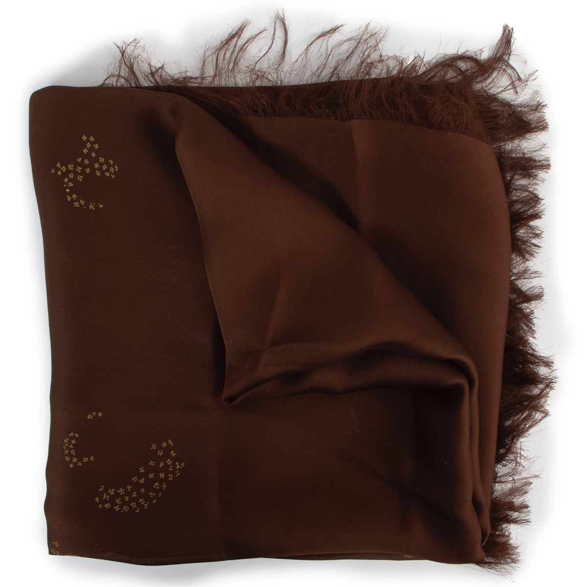 Authentic second hand Louis Vuitton Brown Print Silk Chiffon Shawl at Labellov