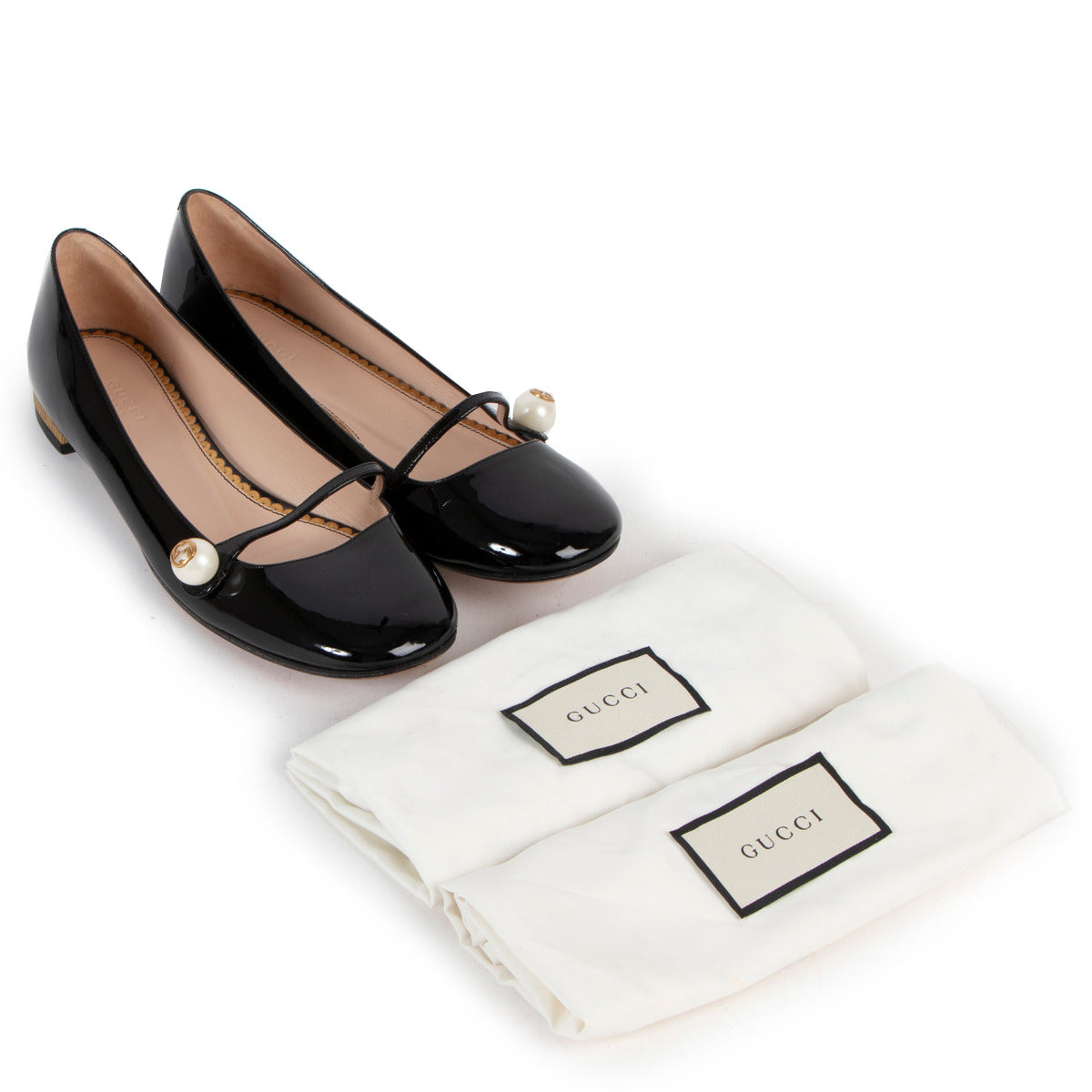 Gucci Black Patent Ballet Flats - Size EU39