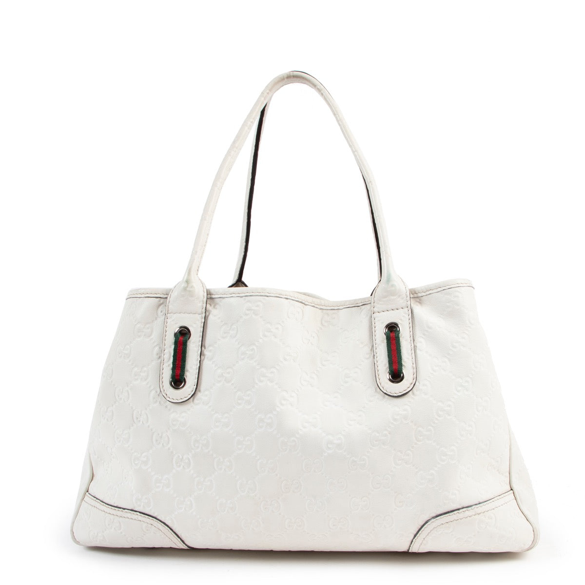 buy online authentic second hand vintage Gucci Guccissima White Leather Tote Bag at Labellov