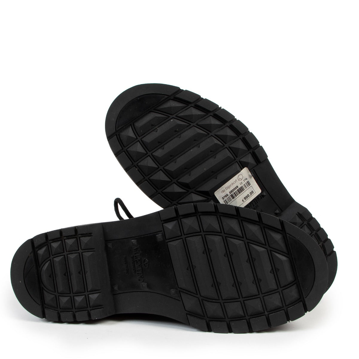 Shop authentic second hand luxury designer Valentino Garavani Logo Lace-up Combat Boots at Labellov.