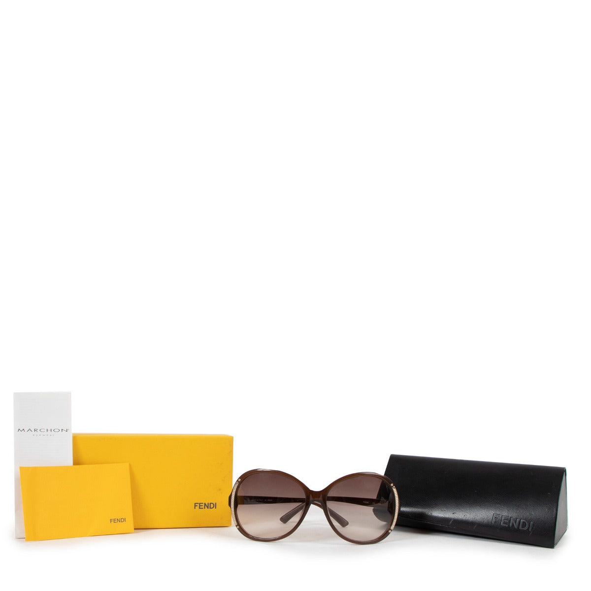 Lunettes de soleil rondes Fendi FS5099 marron FF