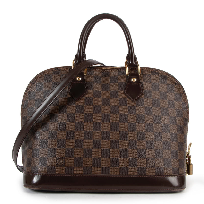 Shop safe online at Labellov in Antwerp this 100% authentic second hand Louis Vuitton Damier Ebene Canvas PM Alma