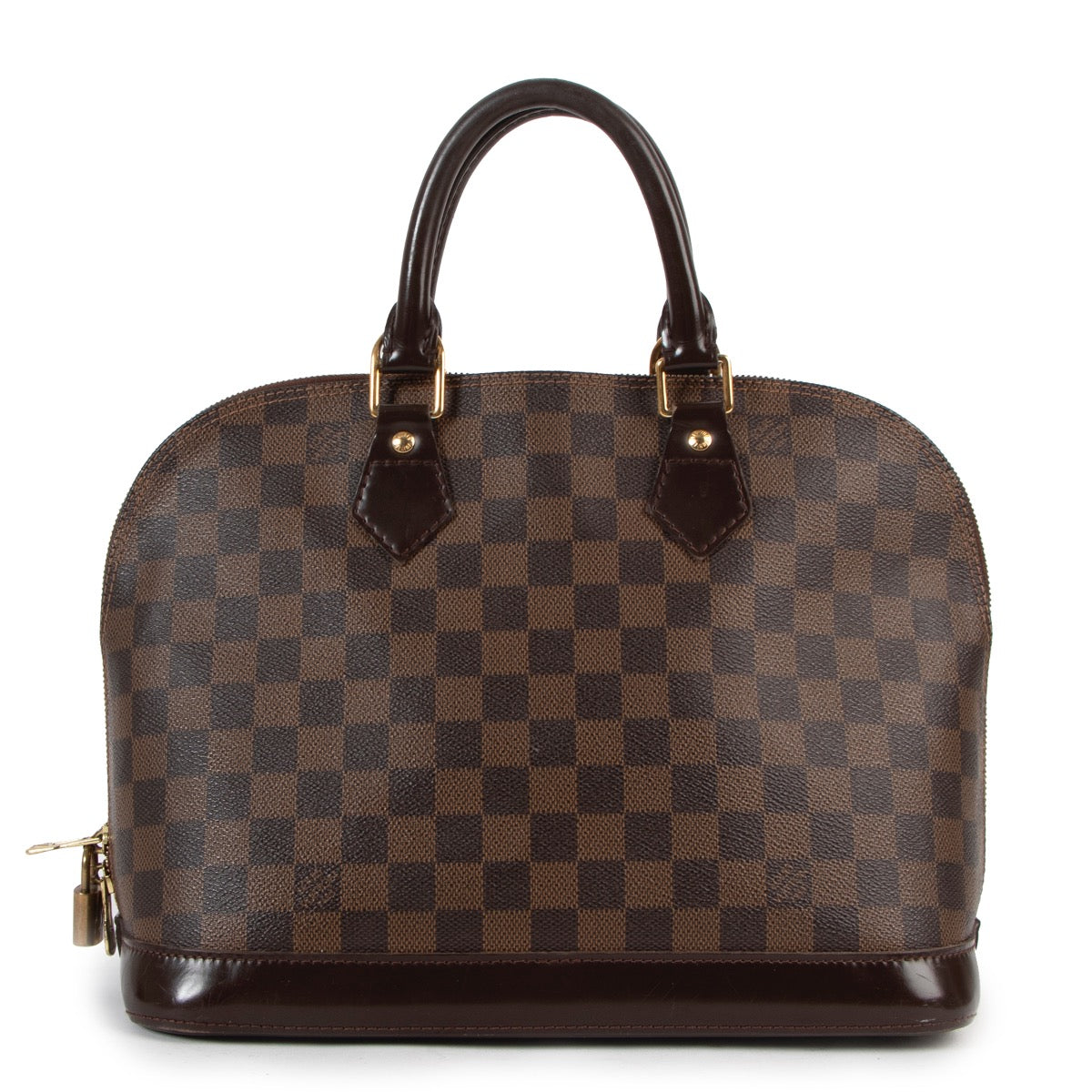 Shop safe online at Labellov in Antwerp this 100% authentic second hand Louis Vuitton Damier Ebene Canvas PM Alma