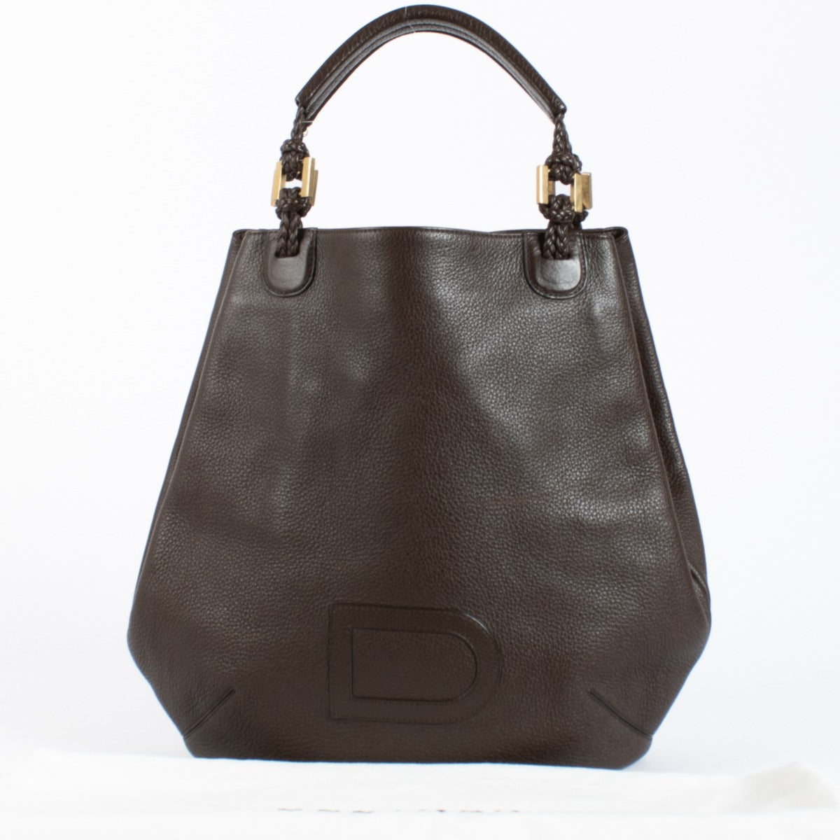 Authentic pre-loved Delvaux Brown Tressé Louise Cabas Bag on Labellov.com