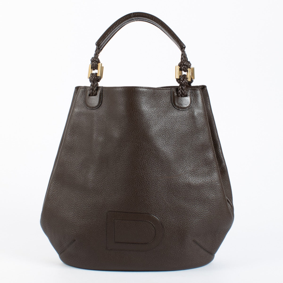 Authentic pre-loved Delvaux Brown Tressé Louise Cabas Bag on Labellov.com