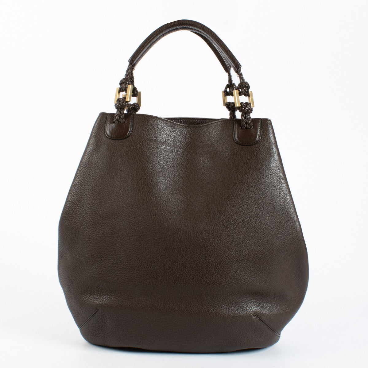 Authentic pre-loved Delvaux Brown Tressé Louise Cabas Bag on Labellov.com