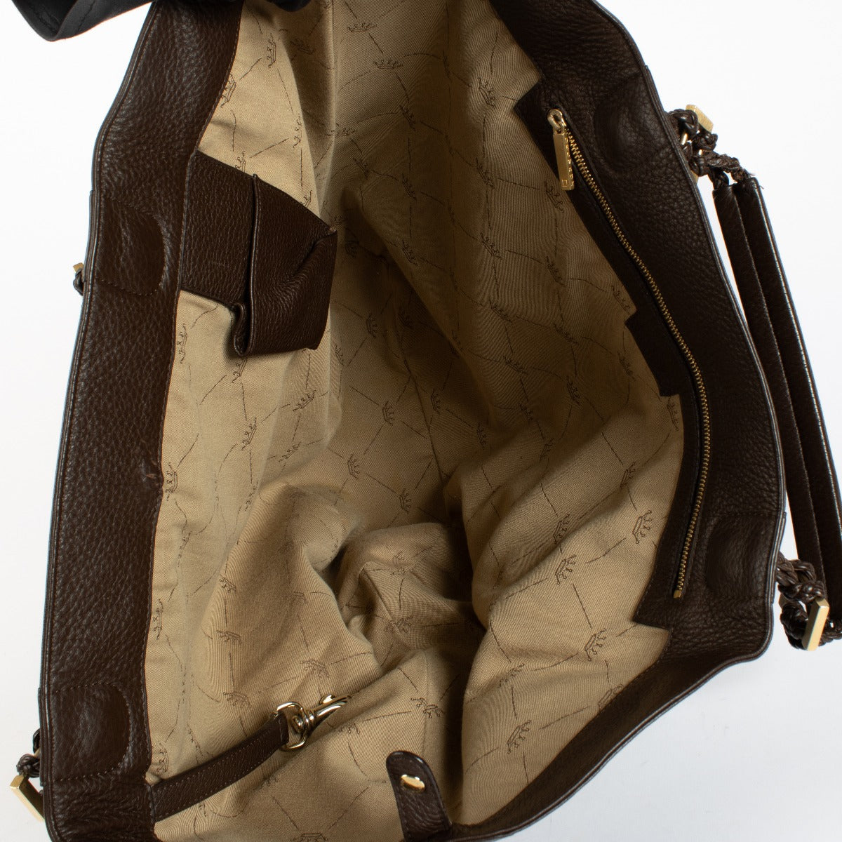 Authentic pre-loved Delvaux Brown Tressé Louise Cabas Bag on Labellov.com