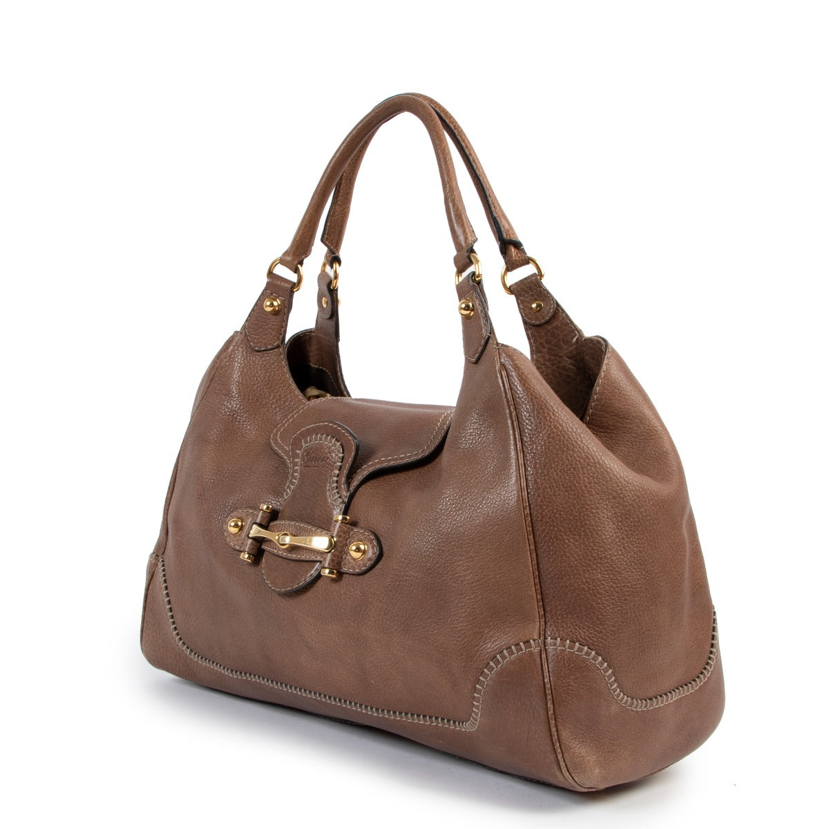 Buy a 100% authentic second hand Gucci brown leather shoulder bag at Labellov.