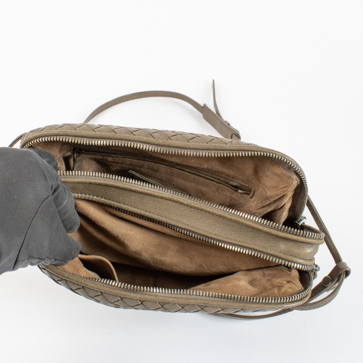 shop 100% authentic second hand Bottega Veneta Taupe Nodini Crossbody Bag on Labellov.com