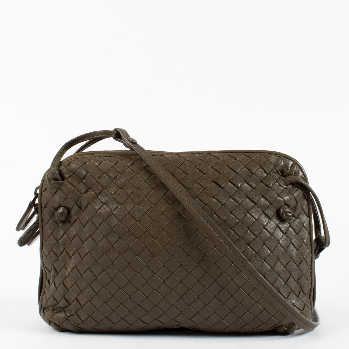 shop 100% authentic second hand Bottega Veneta Taupe Nodini Crossbody Bag on Labellov.com