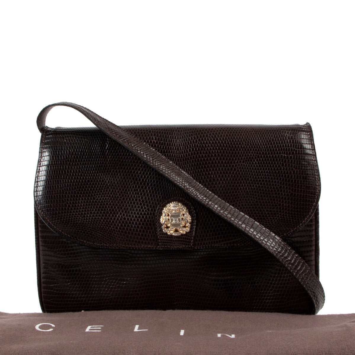 Buy an authentic second hand Celine Brown Lizard Leather Crossbody at Labellov