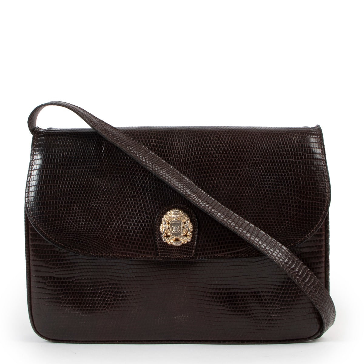 Buy an authentic second hand Celine Brown Lizard Leather Crossbody at Labellov