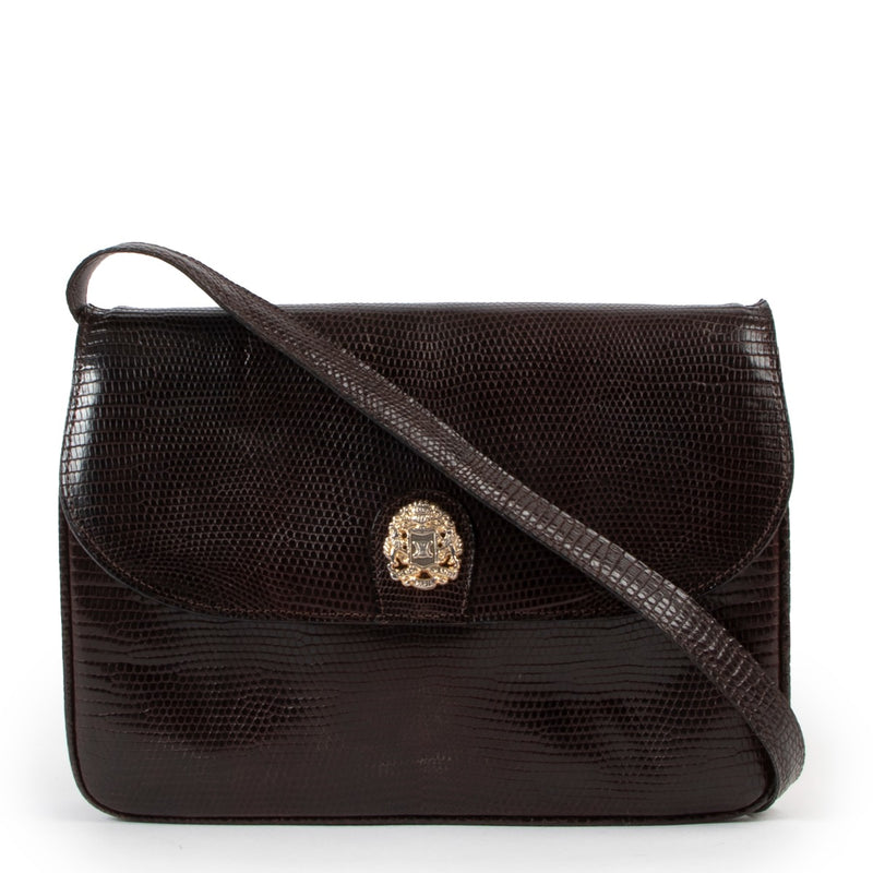 Buy an authentic second hand Celine Brown Lizard Leather Crossbody at Labellov