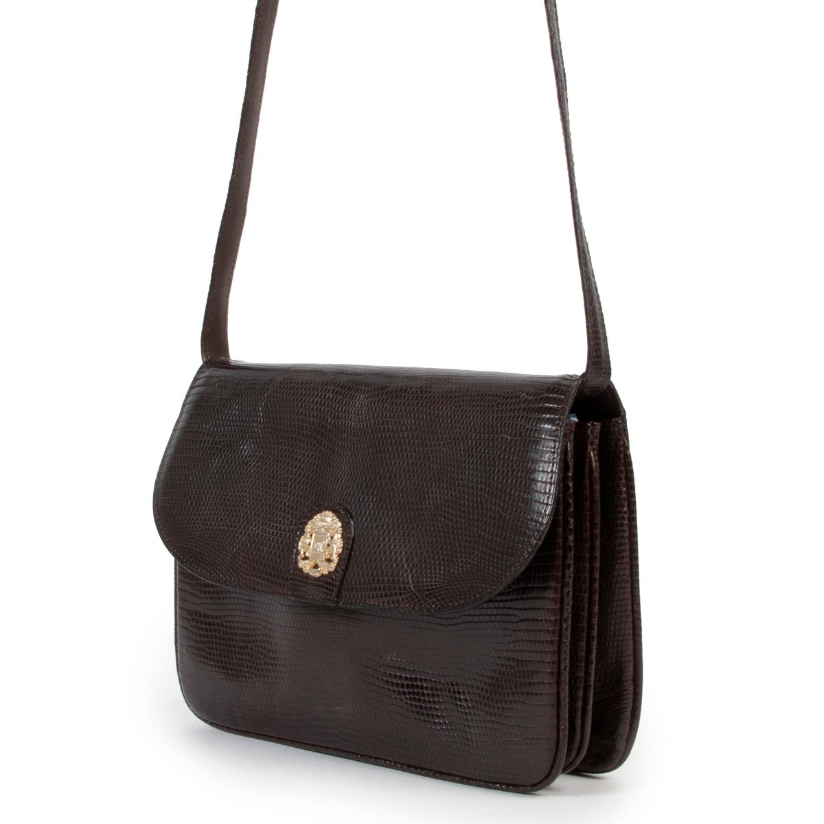 Buy an authentic second hand Celine Brown Lizard Leather Crossbody at Labellov