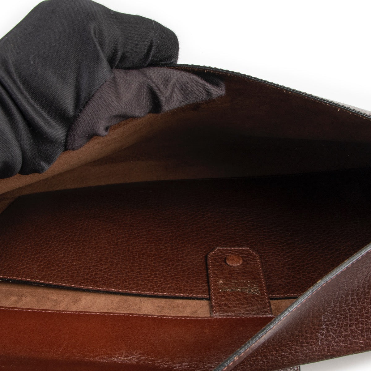 Delvaux Brown Dement Large Clutch