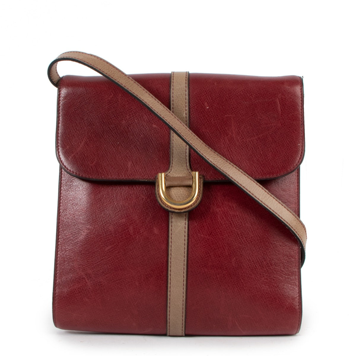 Delvaux 1970s Red Leather Vintage Crossbody Bag