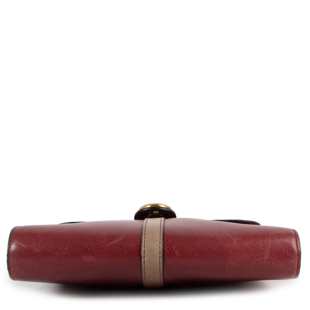 Sac Bandoulière Vintage Delvaux en Cuir Bordeaux Années 70