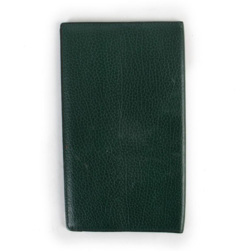 Shop authentic second hand Delvaux Green Leather Checkbook Wallet at Labellov