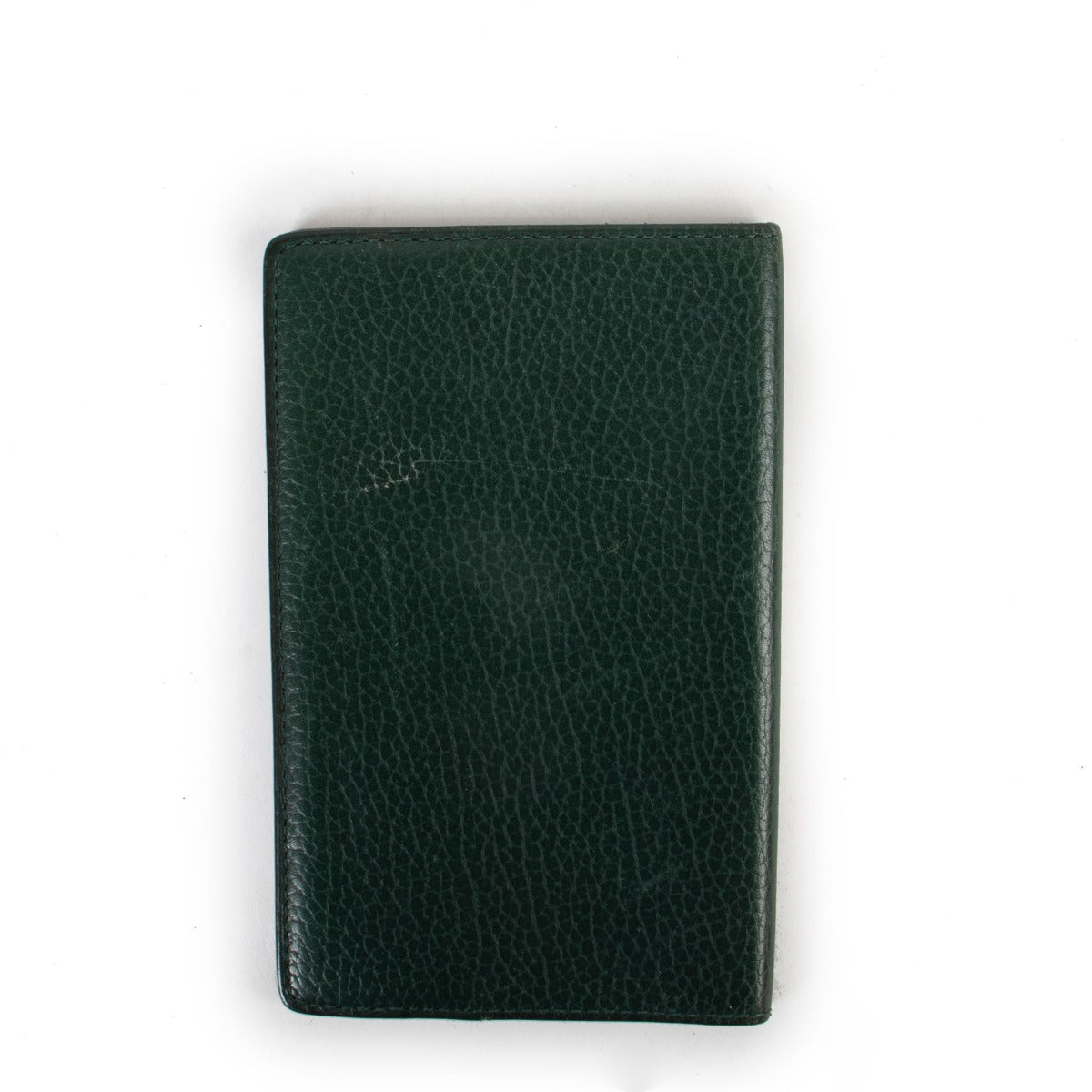 Delvaux Green Leather Checkbook Wallet